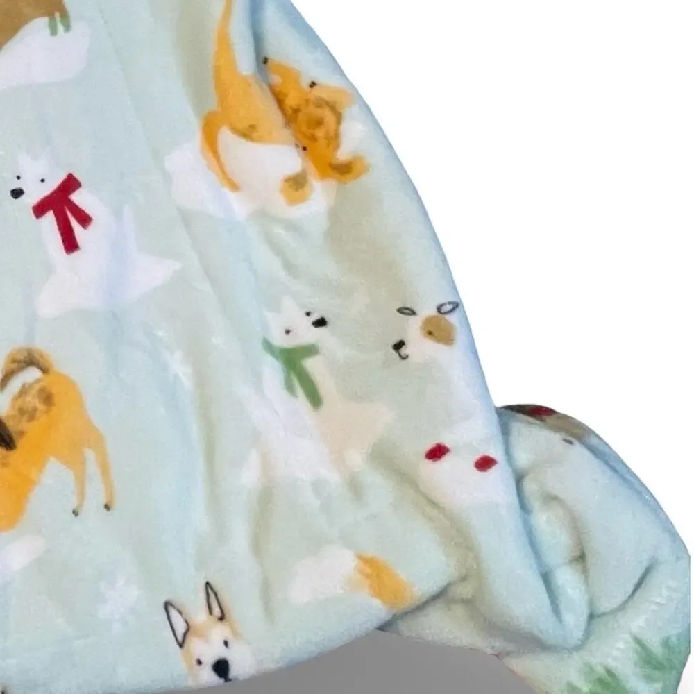 Cuddl Duds Cozy Soft Throw Blanket Winter Christmas Dogs Puppies 50x60 Sherpa